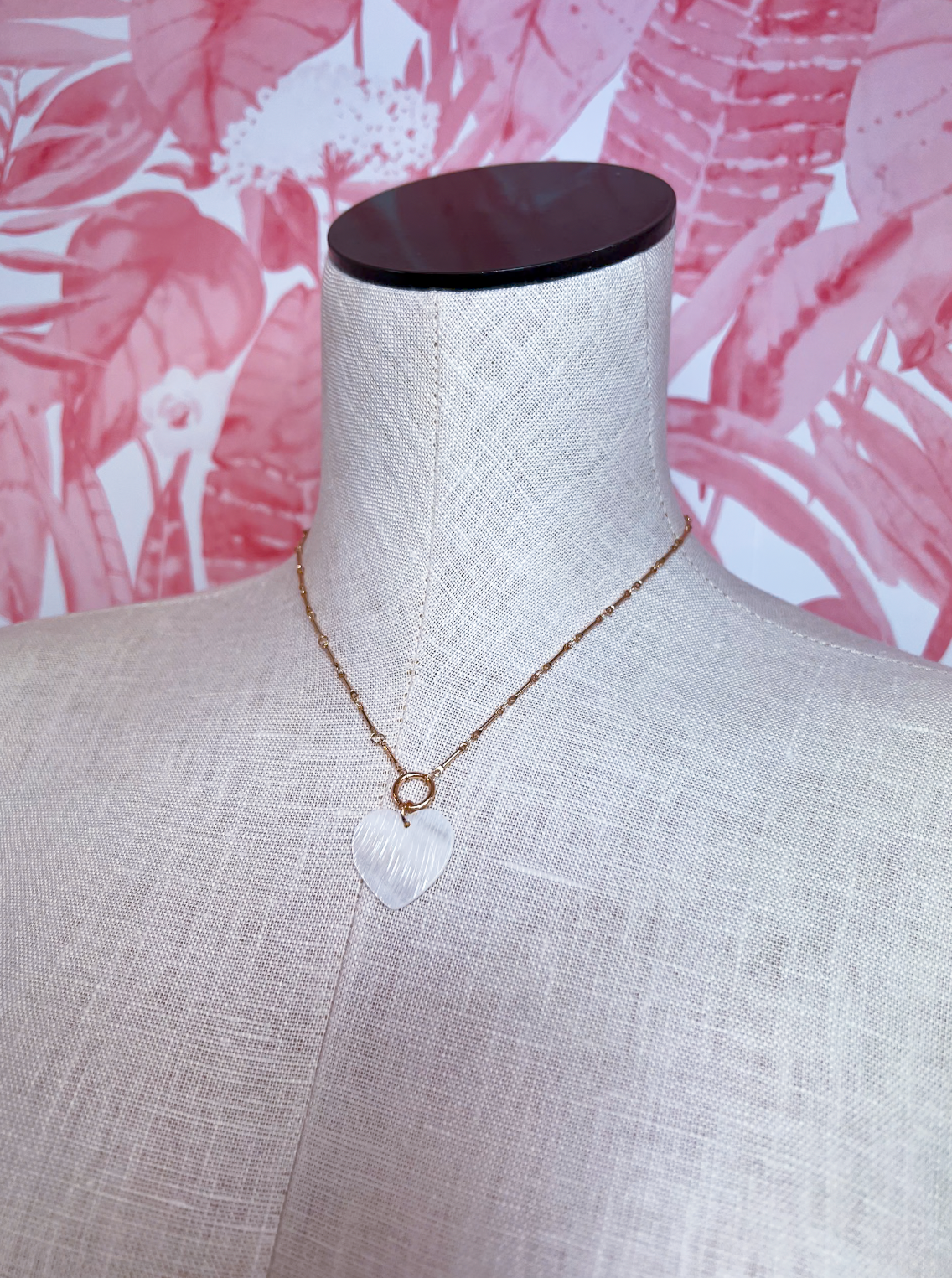 Mother of Pearl Heart Pendant Necklace *Final Sale*