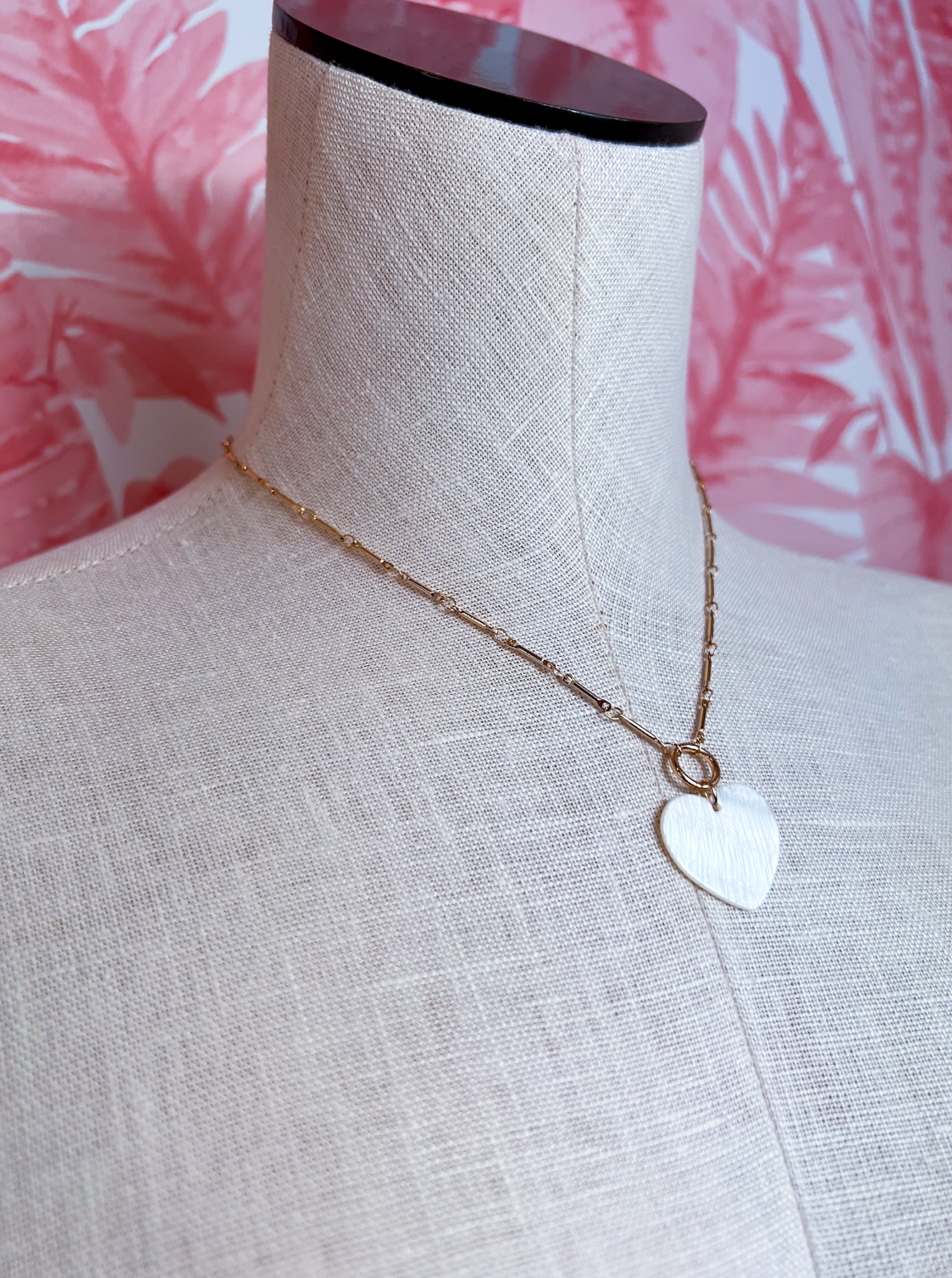 Mother of Pearl Heart Pendant Necklace *Final Sale*