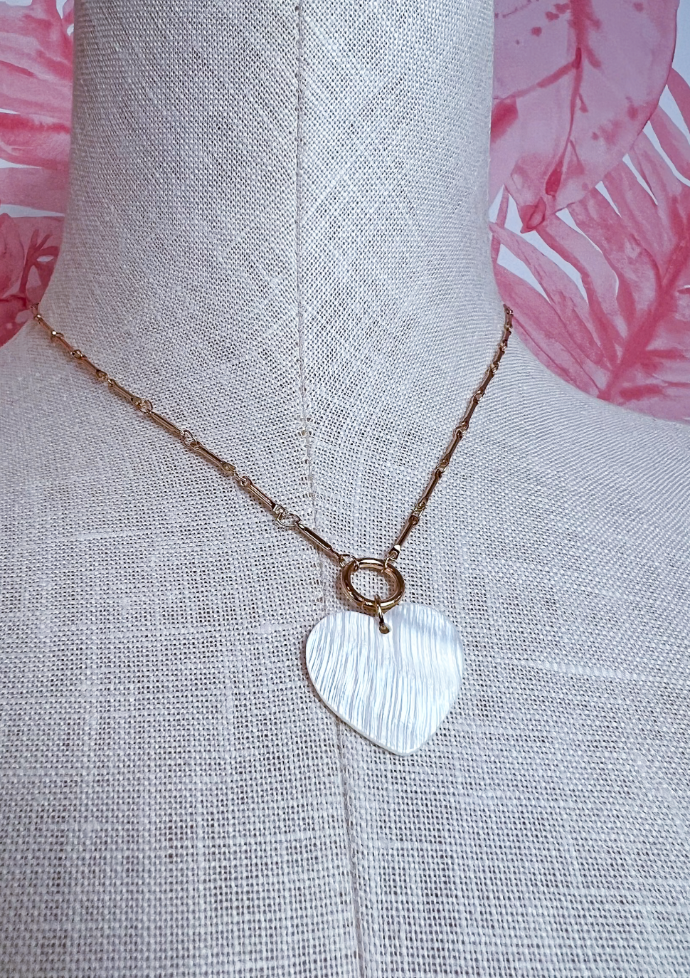 Mother of Pearl Heart Pendant Necklace *Final Sale*