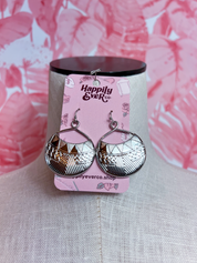Etched Disc Drop Earrings  *Final Sale*