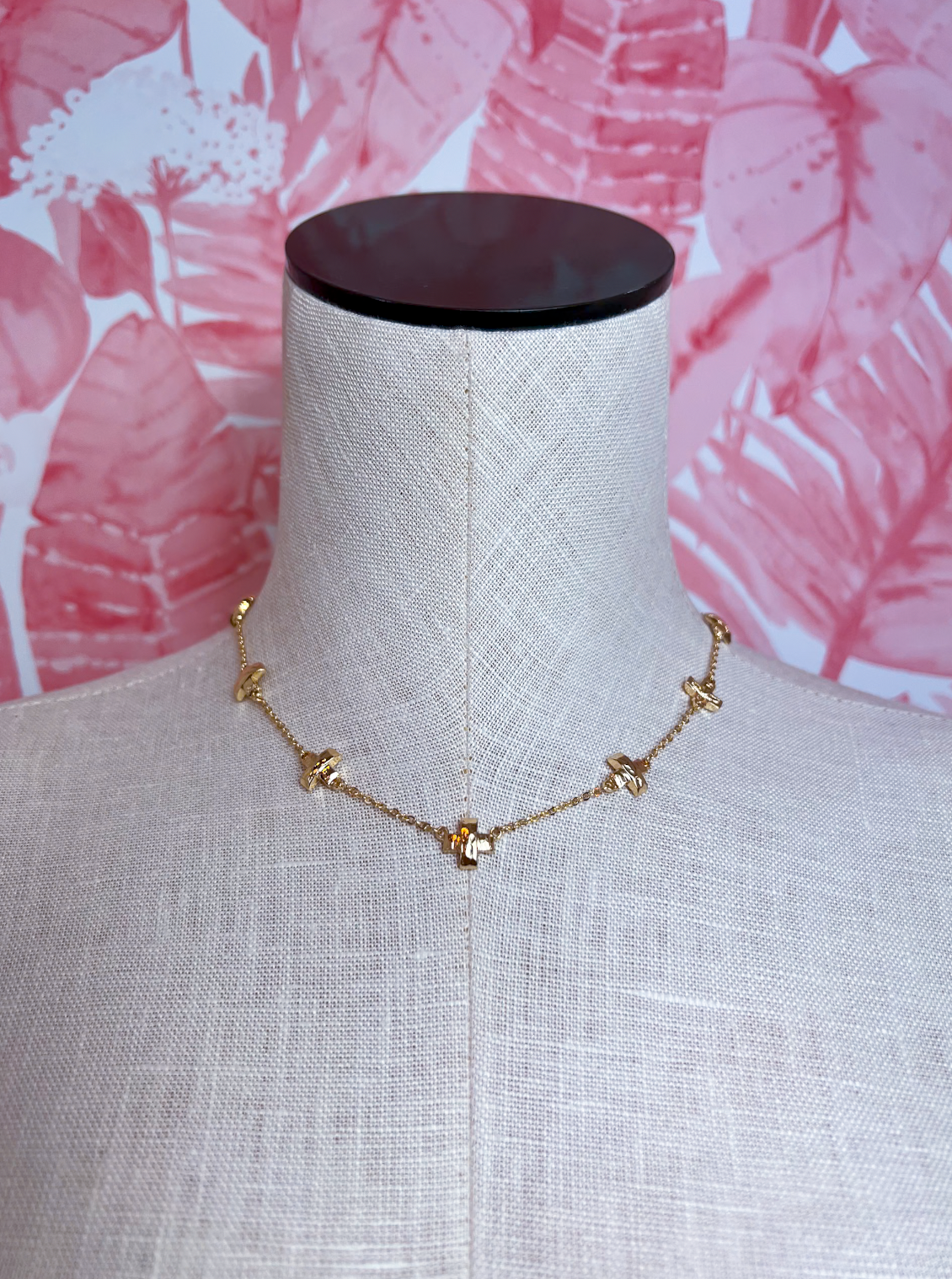 Cross Station Necklace in Gold *Final Sale*