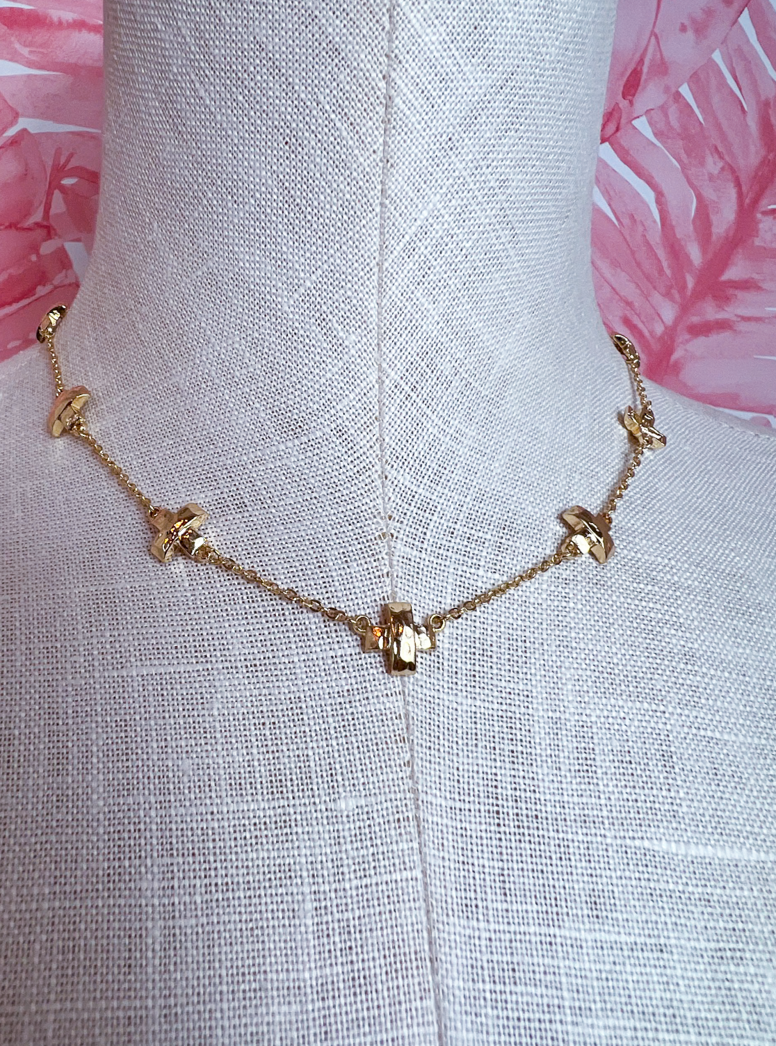 Cross Station Necklace in Gold *Final Sale*
