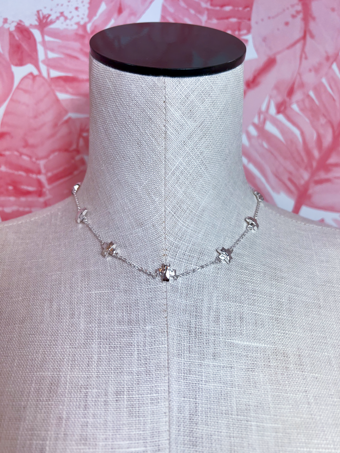 Cross Station Necklace in Silver *Final Sale*