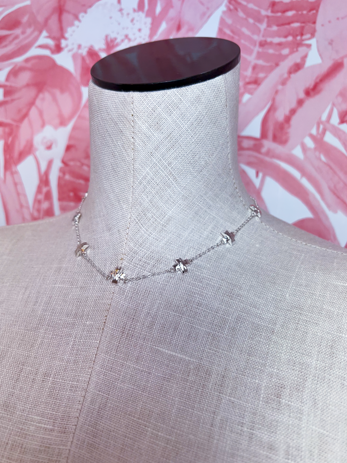 Cross Station Necklace in Silver *Final Sale*