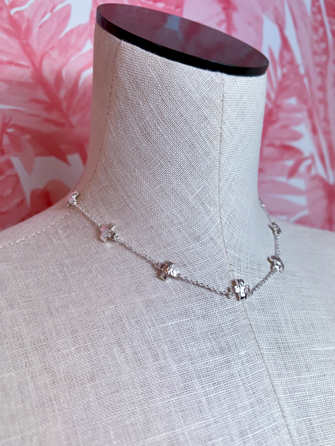 Cross Station Necklace in Silver *Final Sale*