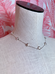 Cross Station Necklace in Silver *Final Sale*