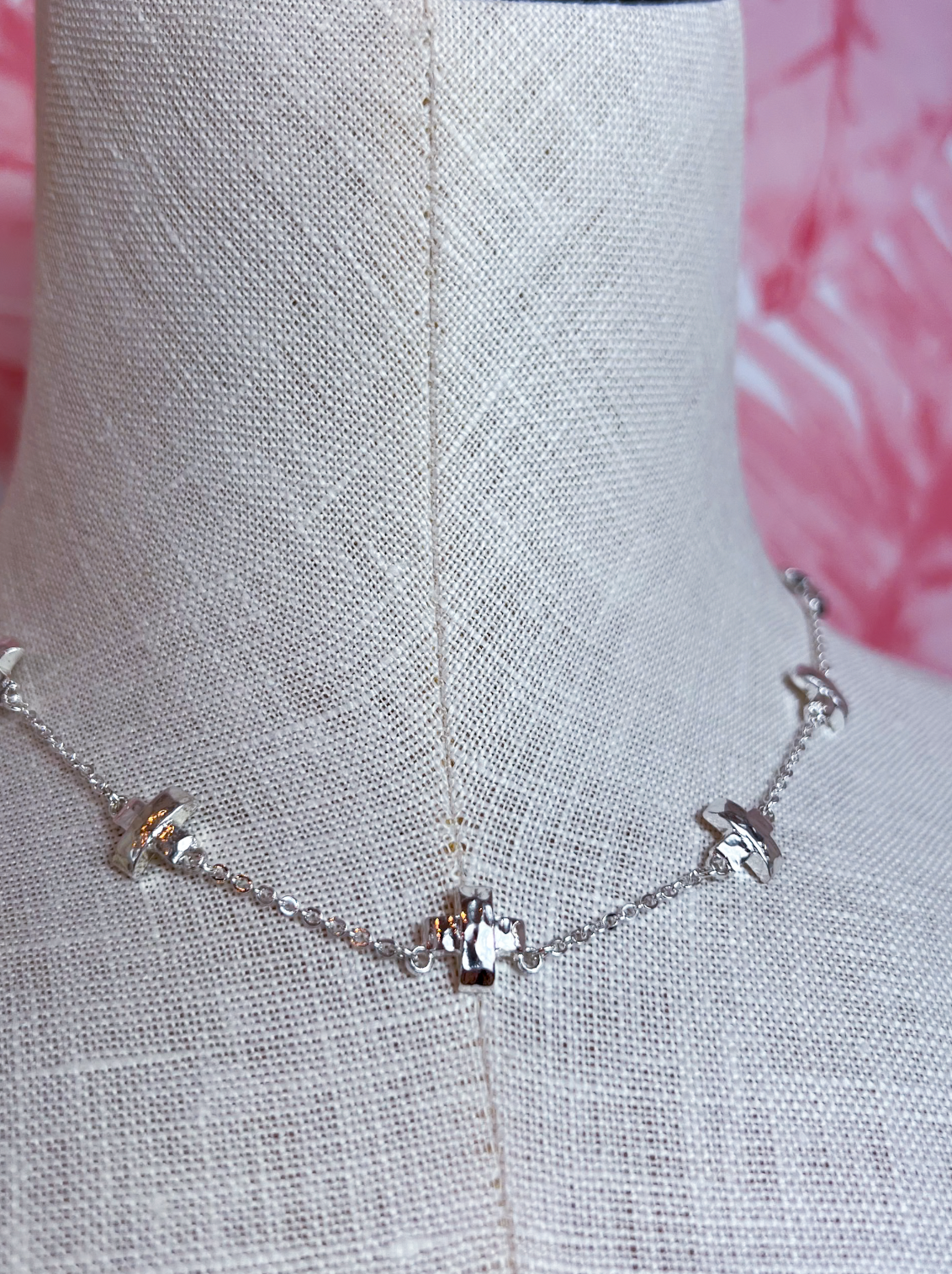 Cross Station Necklace in Silver *Final Sale*
