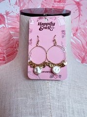 Shimmer & Pearl Hoop Earrings in Gold *Final Sale*