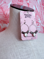 Shimmer & Pearl Hoop Earrings in Silver *Final Sale*