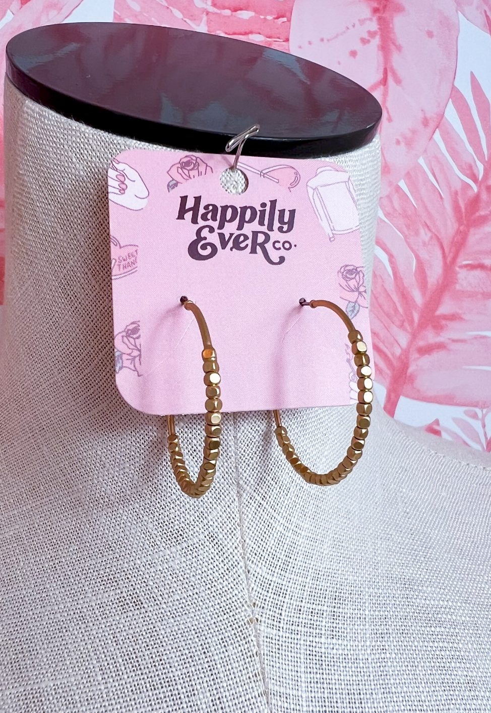 Golden Bead Hoop Earrings *Final Sale*