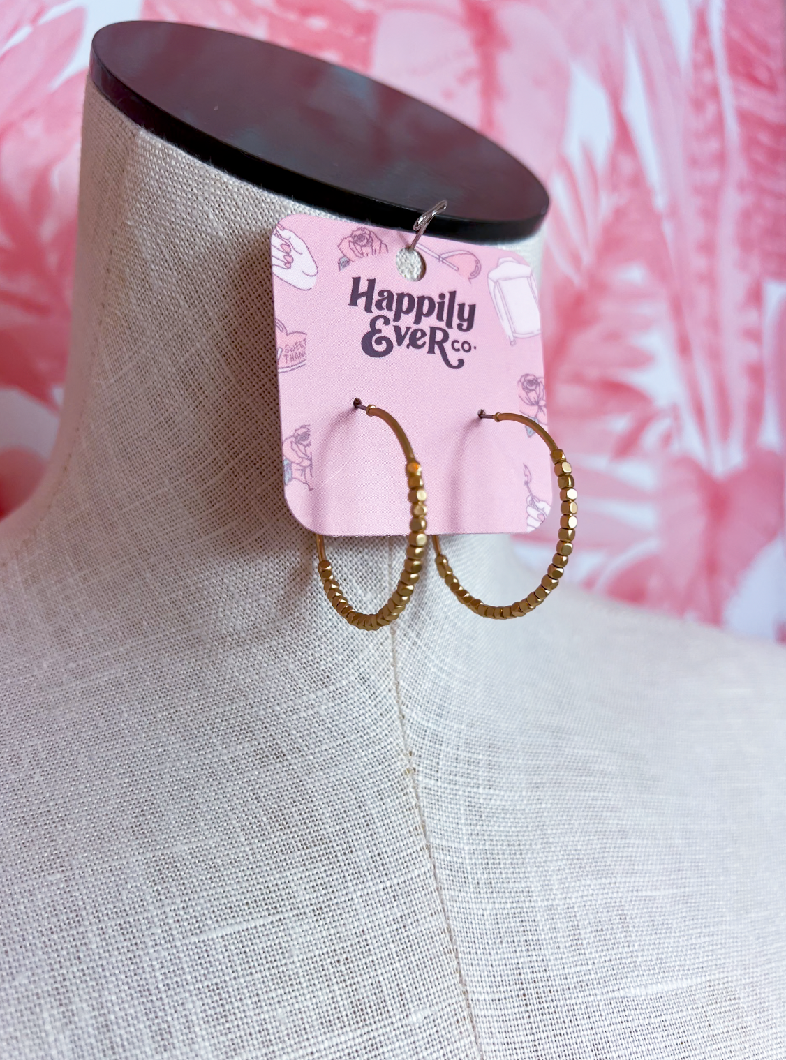 Golden Bead Hoop Earrings *Final Sale*