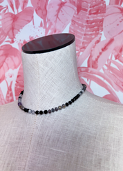 Mixed Bead Statement Necklace in Black  *Final Sale*