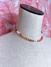 Mixed Bead Statement Necklace in Pink  *Final Sale*