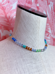Mixed Bead Statement Necklace in Blue *Final Sale*