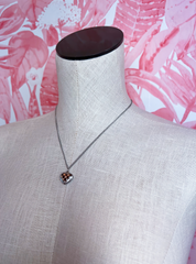Checkered Heart Necklace *Final Sale*