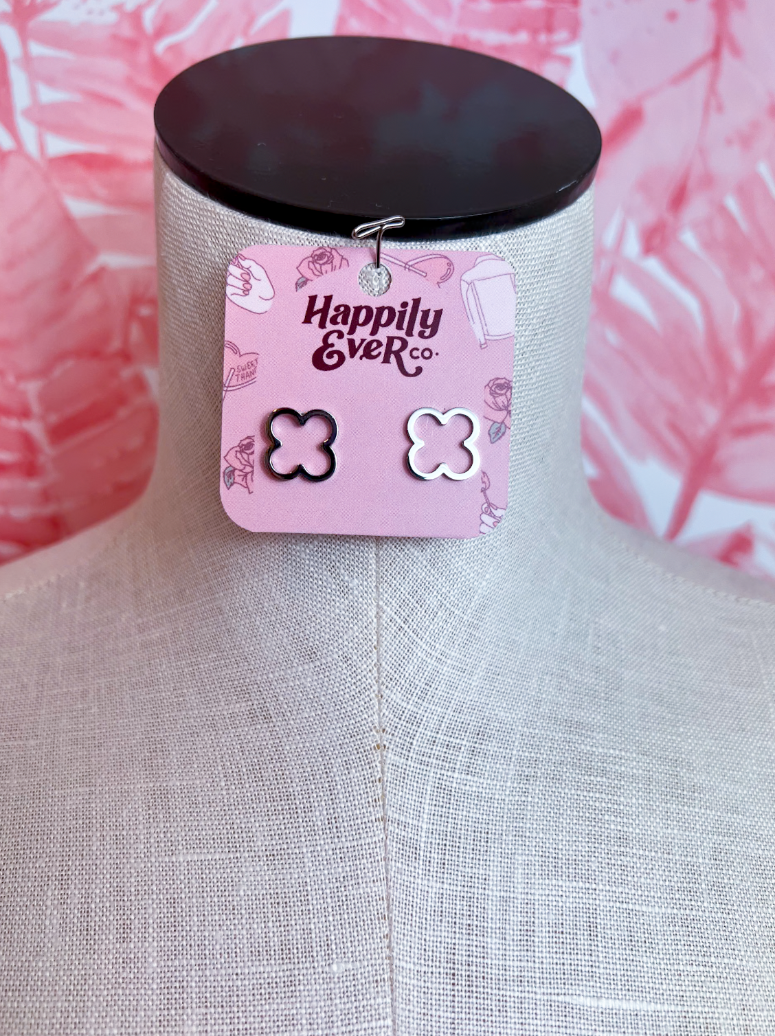 Open Clover Stud Earrings in Silver *Final Sale*