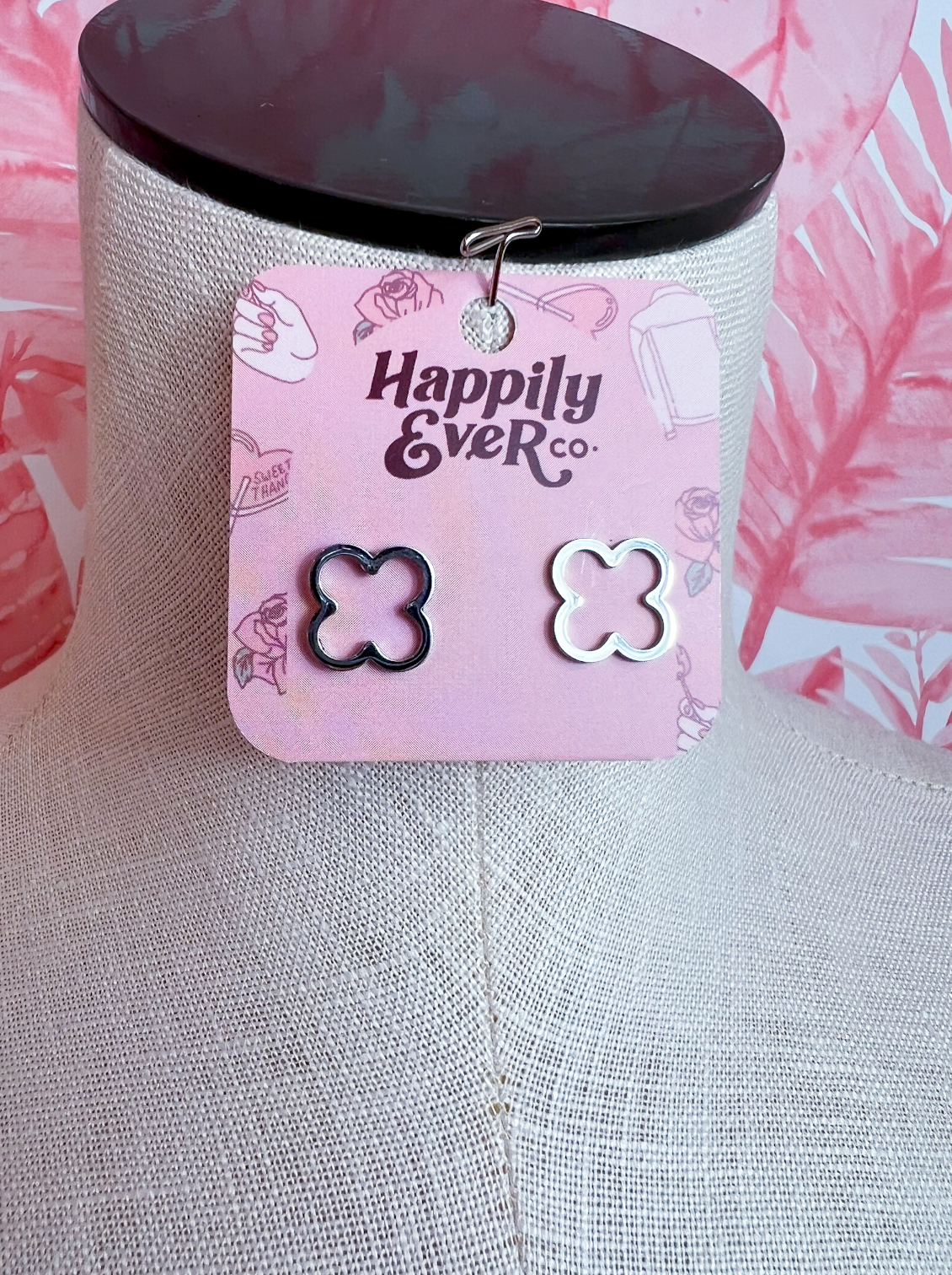 Open Clover Stud Earrings in Silver *Final Sale*