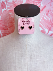 Black Enamel Heart Studs *Final Sale*