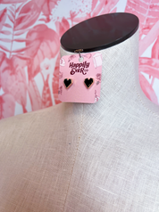 Black Enamel Heart Studs *Final Sale*