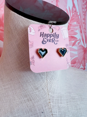 Black Enamel Heart Studs *Final Sale*