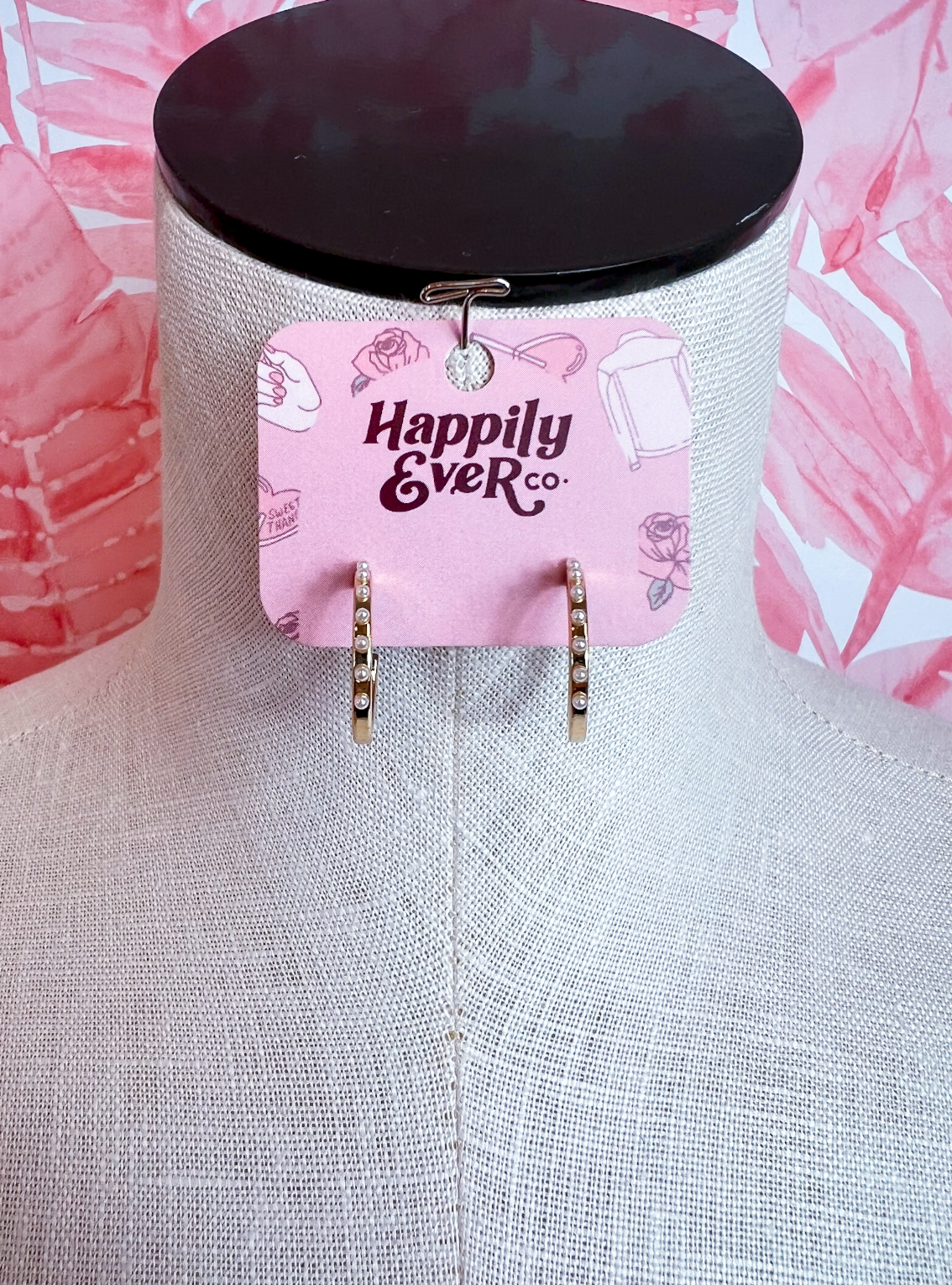 Pearl Studded Hoop Earrings *Final Sale*