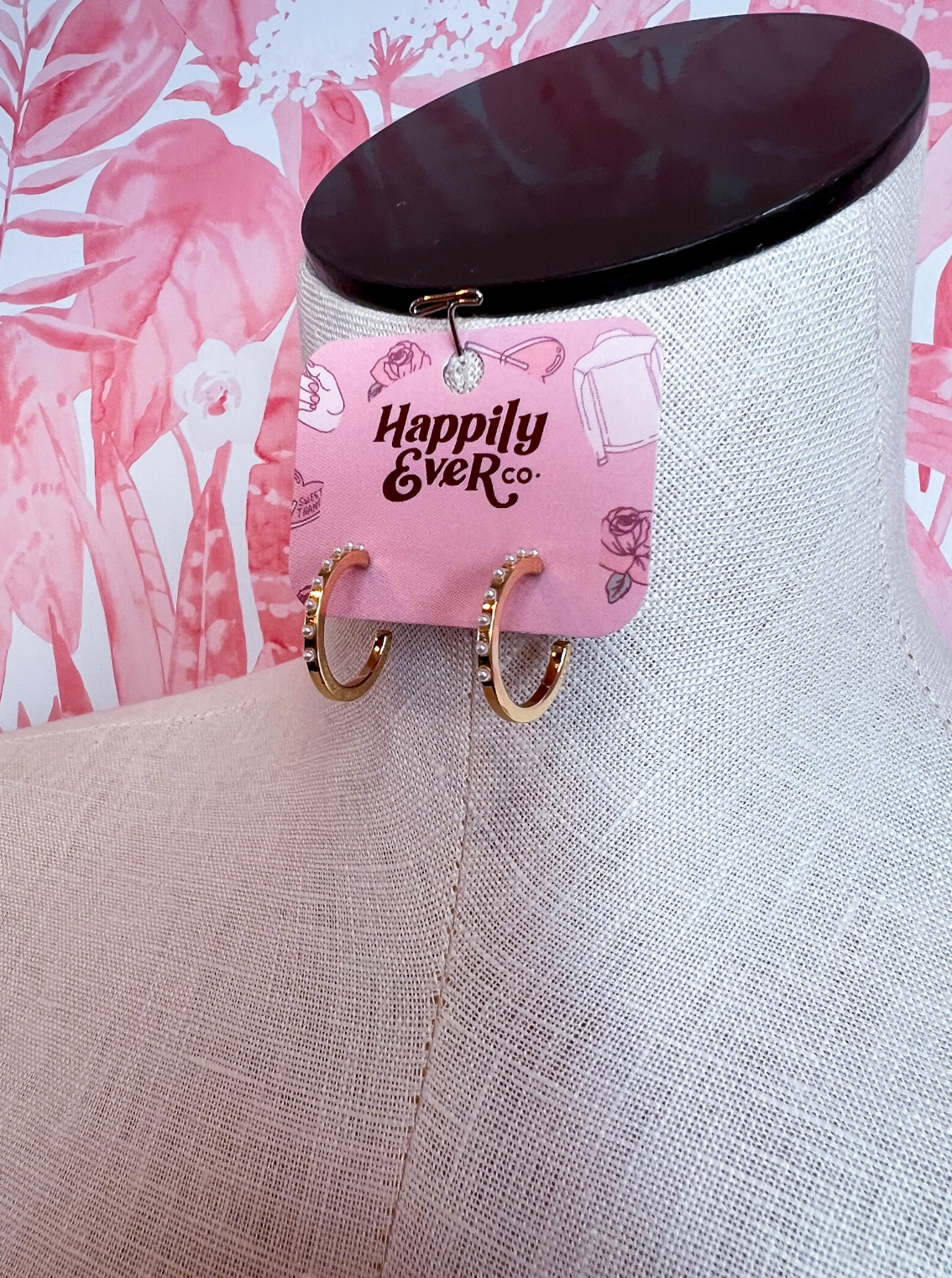Pearl Studded Hoop Earrings *Final Sale*