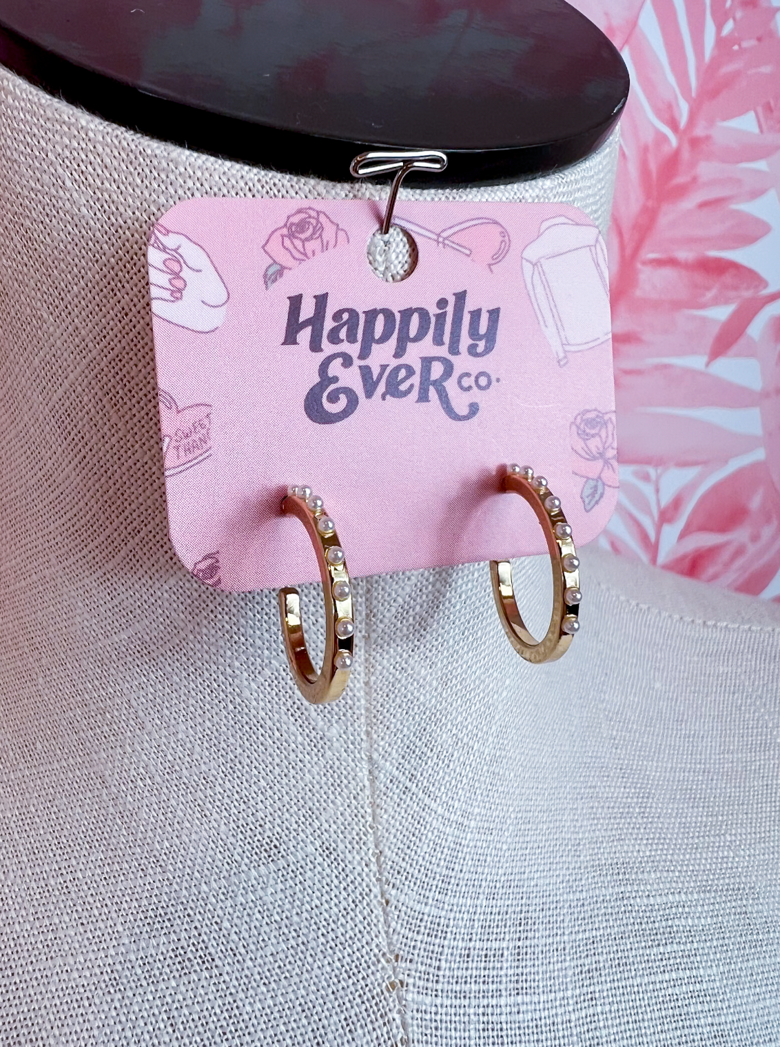 Pearl Studded Hoop Earrings *Final Sale*