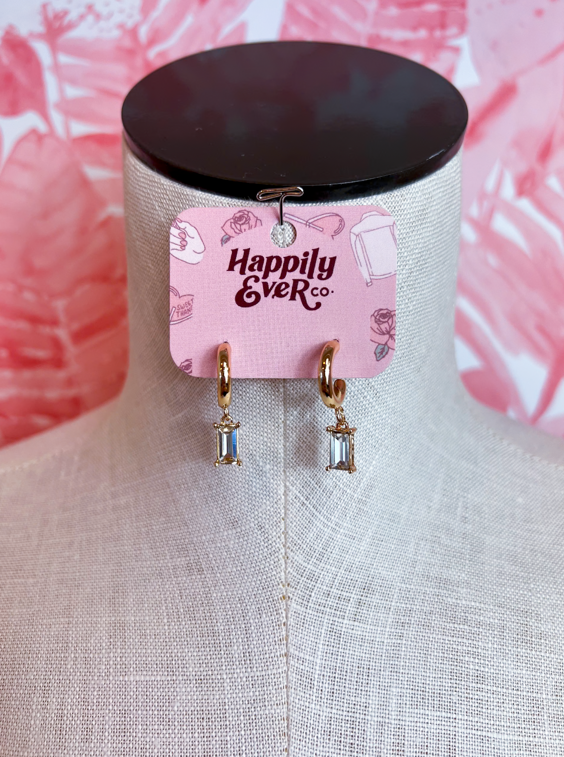 Crystal Drop Hoop Earrings *Final Sale*