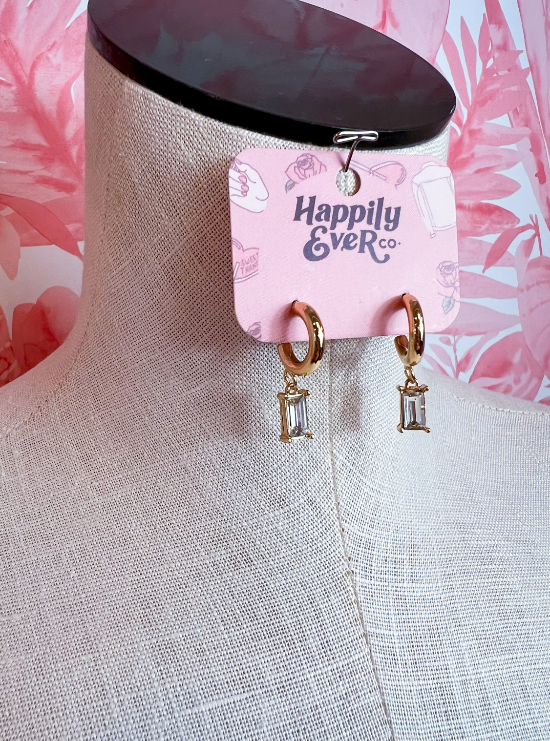 Crystal Drop Hoop Earrings *Final Sale*