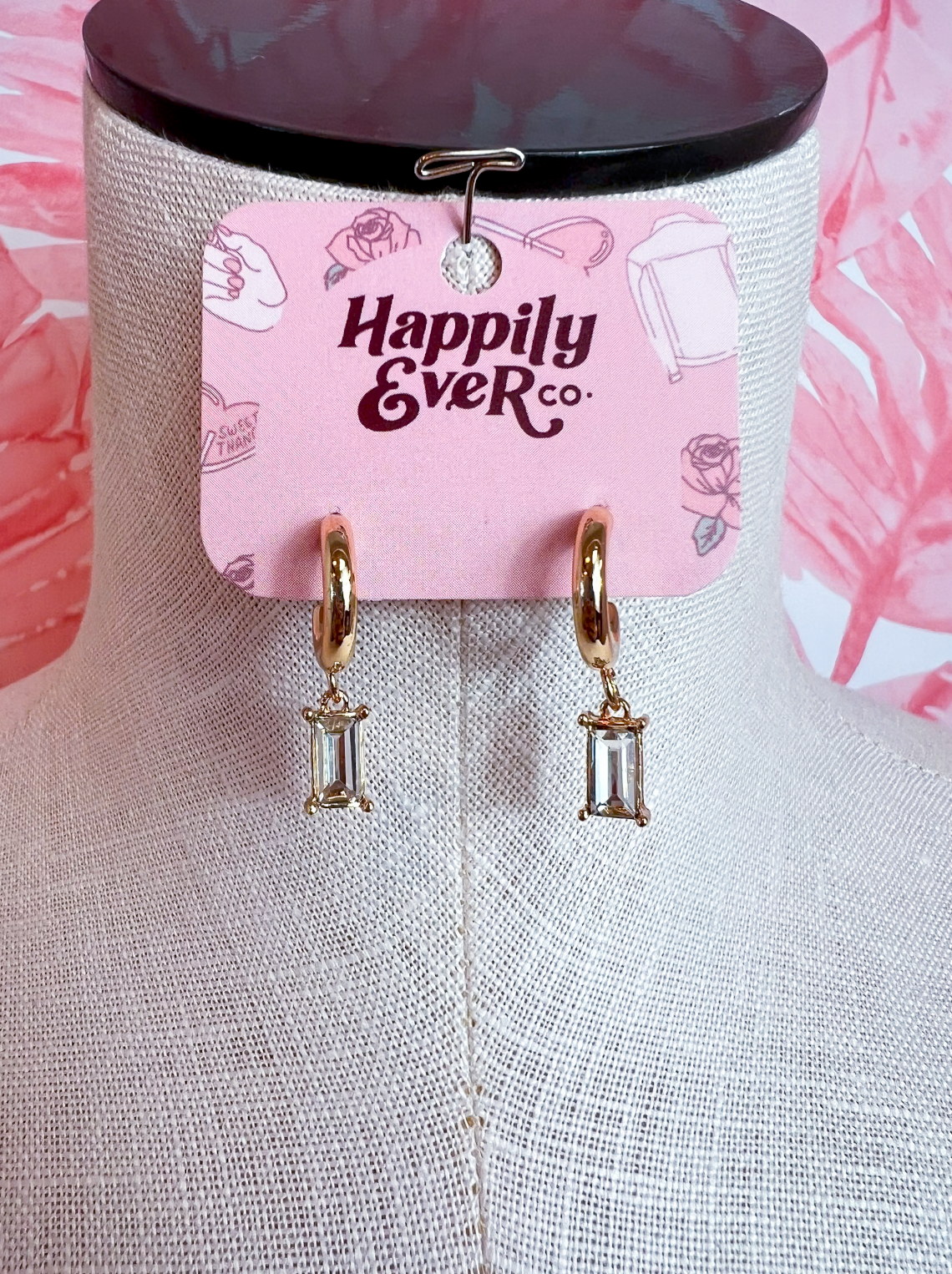 Crystal Drop Hoop Earrings *Final Sale*
