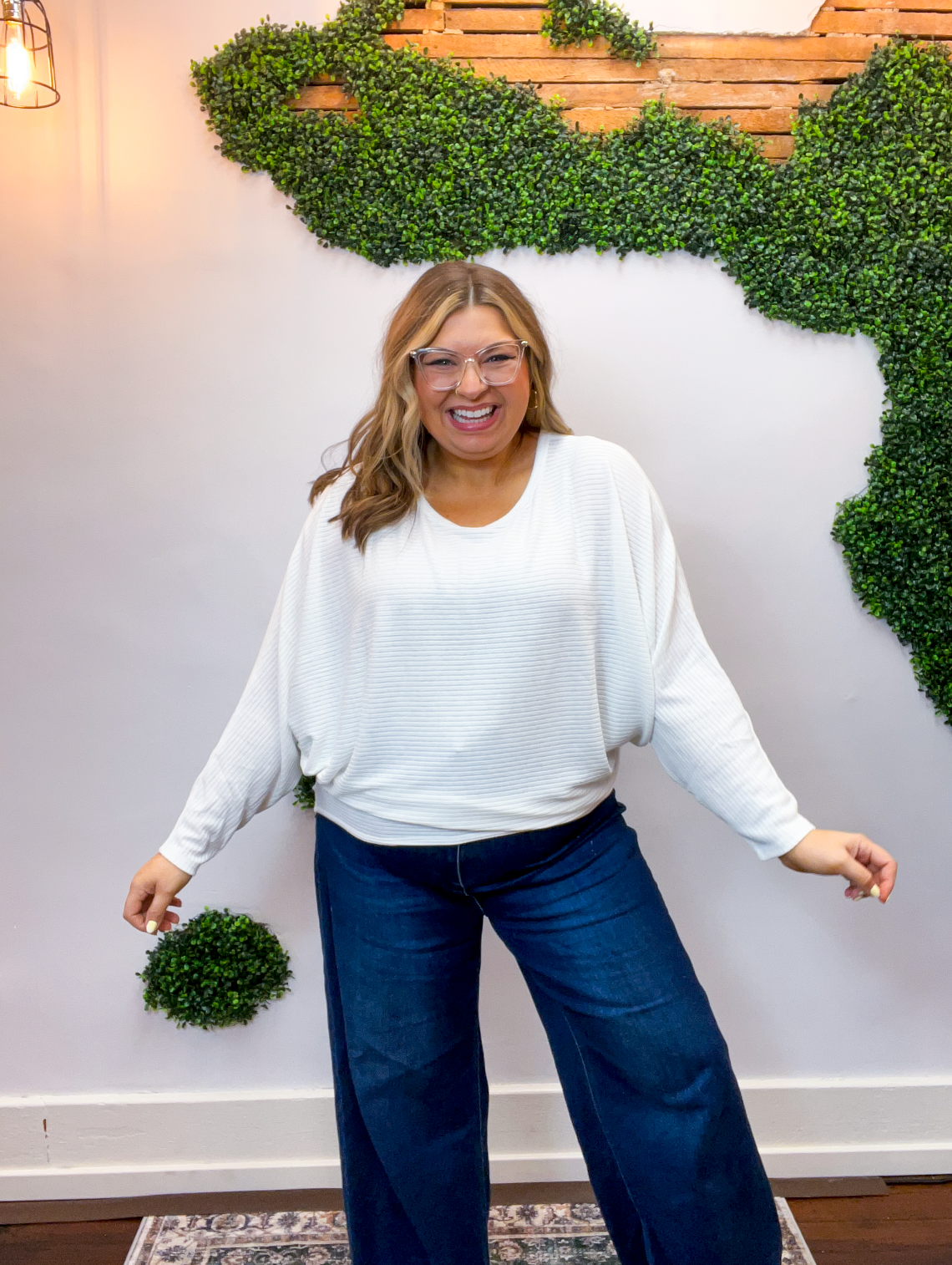Effortless Days Long Sleeve Batwing Top in Ivory