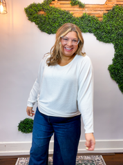 Effortless Days Long Sleeve Batwing Top in Ivory