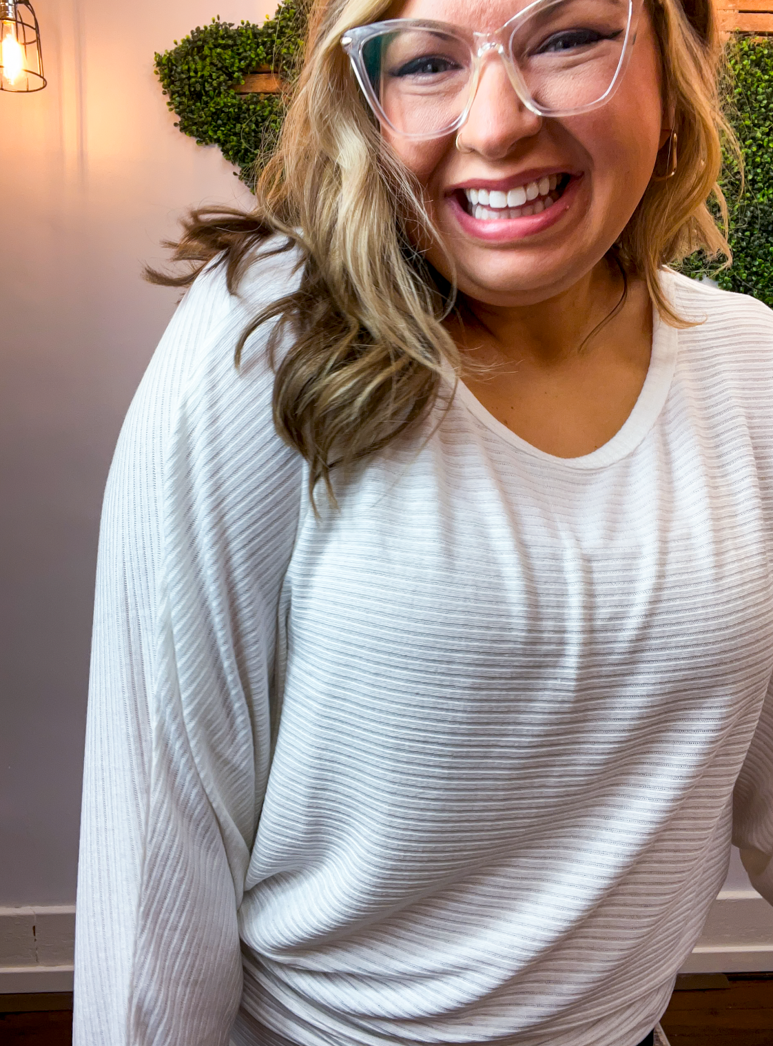 Effortless Days Long Sleeve Batwing Top in Ivory