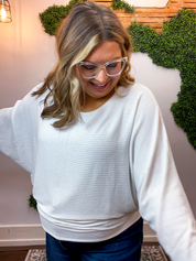 Effortless Days Long Sleeve Batwing Top in Ivory