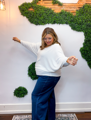 Effortless Days Long Sleeve Batwing Top in Ivory