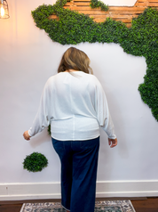 Effortless Days Long Sleeve Batwing Top in Ivory