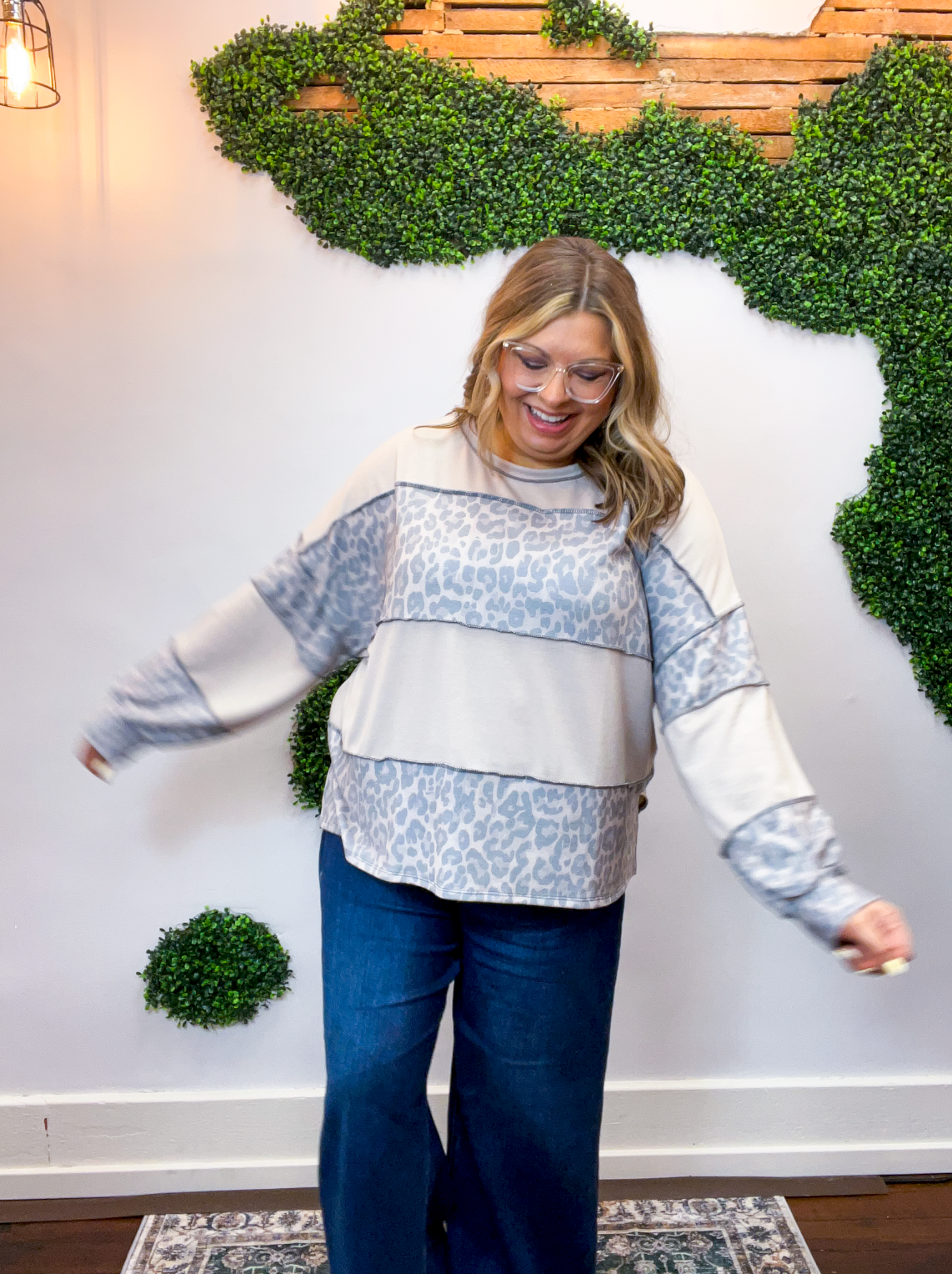 Feline Fine Colorblock Top
