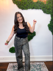 RFM | Chloe High Rise Leopard Wide Leg Jeans 