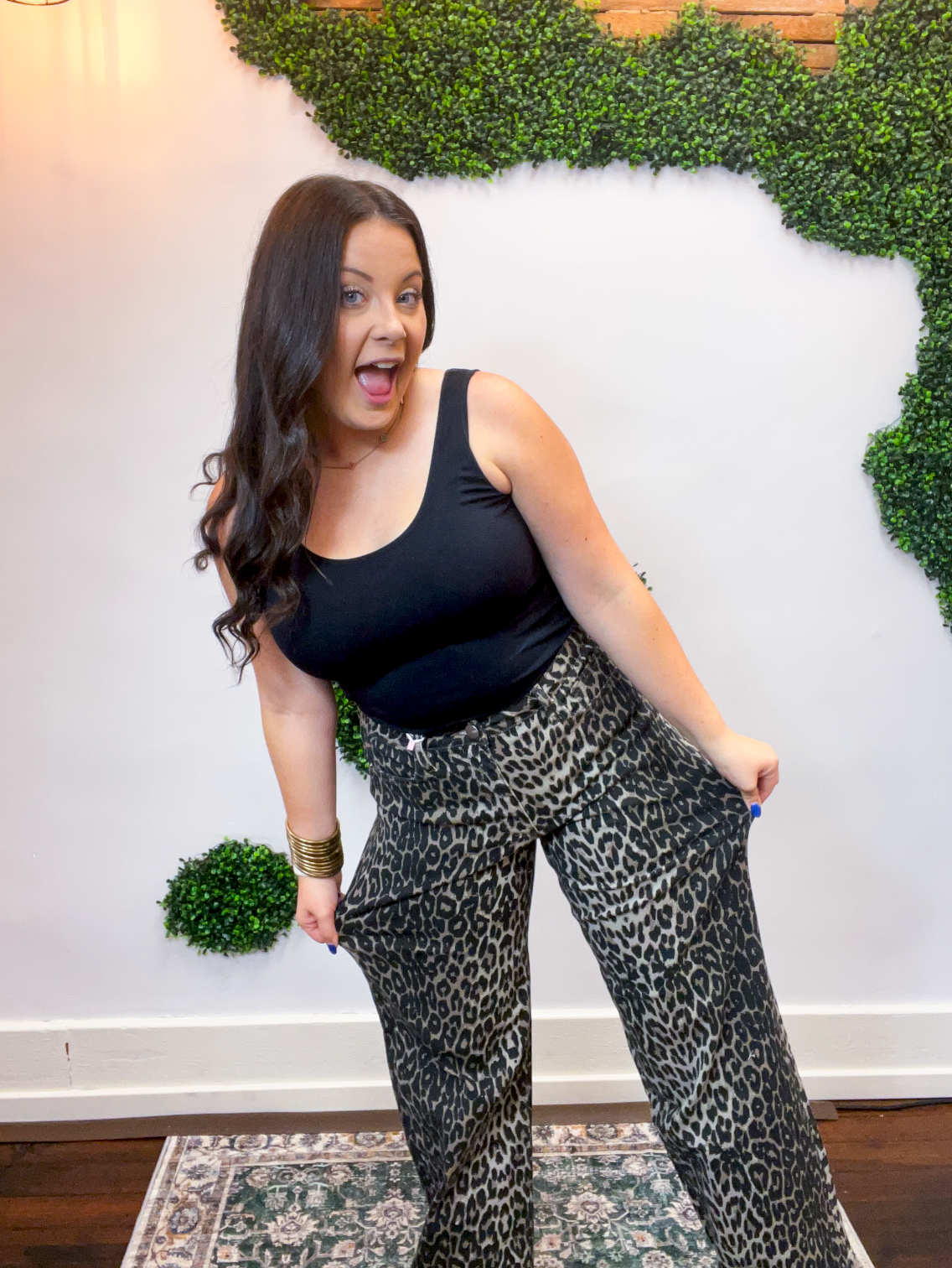 RFM | Chloe High Rise Leopard Wide Leg Jeans 