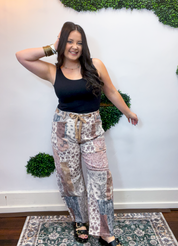 Risen | Slouchy Crop Barrel Pants in Earth Block