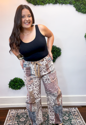 Risen | Slouchy Crop Barrel Pants in Earth Block