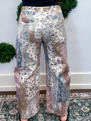 Risen | Slouchy Crop Barrel Pants in Earth Block