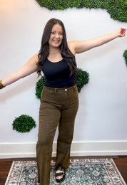 Frayed Edge Wide Leg Cropped Jeans in Espresso