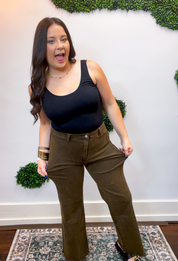 Frayed Edge Wide Leg Cropped Jeans in Espresso