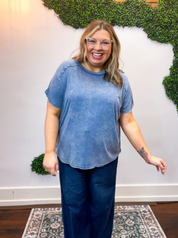 No Plans Necessary Top in Dusty Blue