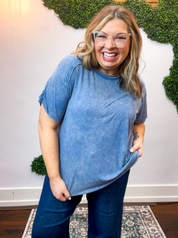 No Plans Necessary Top in Dusty Blue