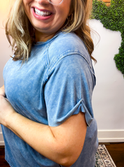No Plans Necessary Top in Dusty Blue