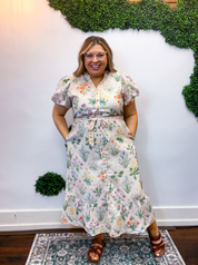 Autumn Bloom Belted Dress