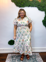 Autumn Bloom Belted Dress