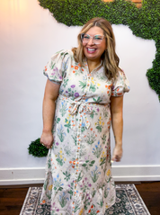 Autumn Bloom Belted Dress